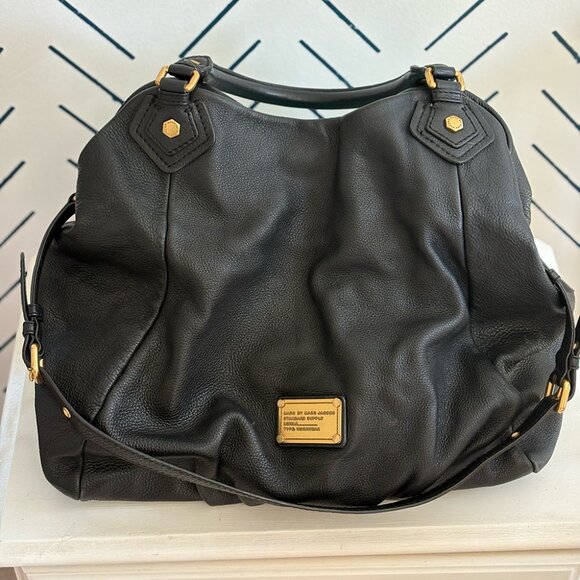 MARC By Pebbled Calfskin Classic Q Francesca Tote Black - Picture 1 of 5